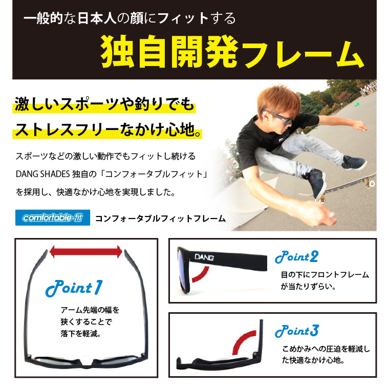 LOCO ブラック x クローム・ミラー 偏光レンズ スプラッシュ柄モデル